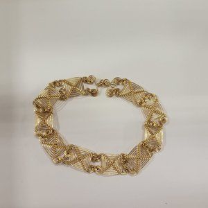 Gold Tone Bracelet -  square wire links